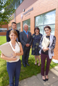 High-Sheriff-Robert-Bland-with-Kevin-Humphreys-County-Training-Davina-Potts-Emily-Parker-and-Ellie-Arnold-of-Thorntons-Solicitors.