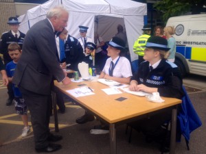 High Sheriff talking to young Cadets.